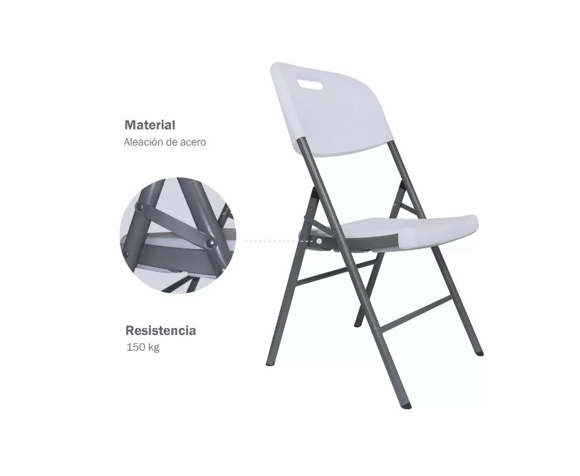 Mesa plegable + 4 sillas de exterior jardín - Imagen 2