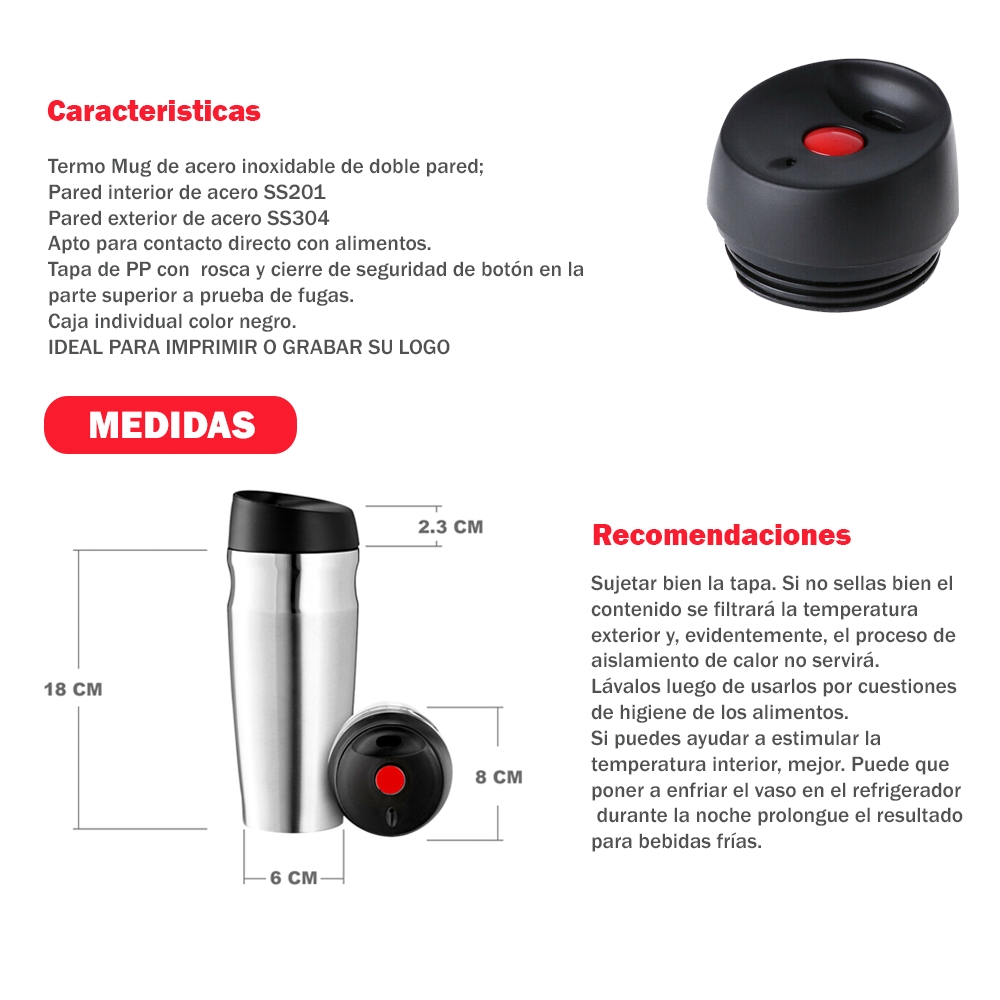 Mug Termo de Acero - Imagen 2
